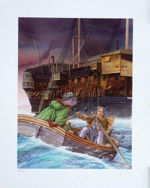 BOURGEON . "LE PONTON" Affiche édition d'Art numérotée signée