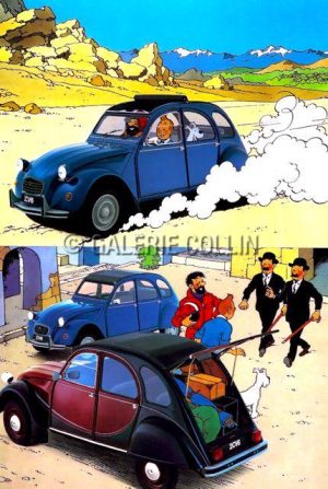 TINTIN . HERGÉ - 2 CP PUB " CITRÖEN ET LA BD "
