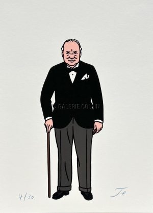Floc'h • "Winston Churchill" Estampe pigmentaire Numérotée signée limitée 30 ex