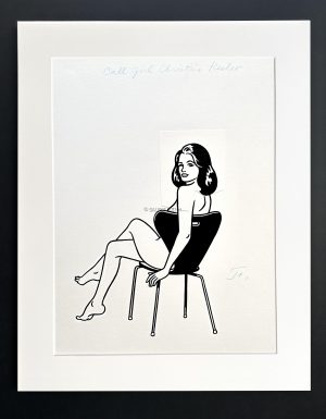 Floc'h "R.I.P. Britannia -Christine Keeler" - Dessin original - VENDU