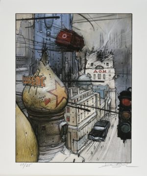 Enki Bilal • Estampe pigmentaire "AOM" numérotée, signée limitée à 25ex