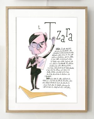 KENT Illustration Tristan Tzara Acrylique