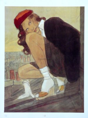 GIBRAT . Affiche"Jeanne sur les toits"
