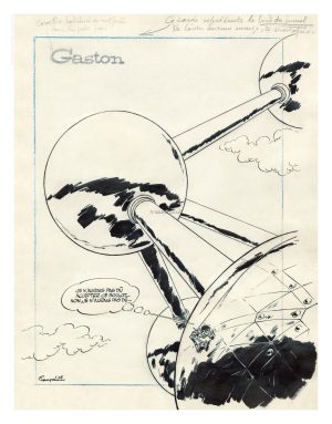 Franquin - Gaston Lagaffe - Estampe « L'Atomium» 199ex. HS 1 de la série