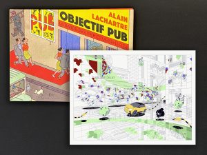 A. Lachartre • Livre "Objectif Pub" + Estampe P. Clément "Futur 5" n° signée 25 ex