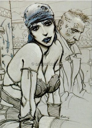Enki BILAL . CARTE POSTALE - " Bleu Sang " tremblement de terre