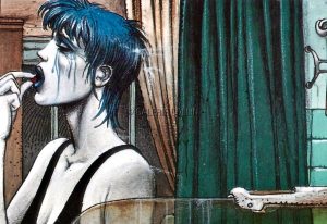 Enki BILAL • CARTE POSTALE "La Femme Piège" détail planche 8