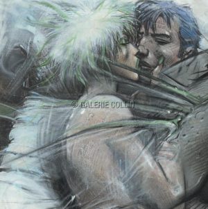 BILAL . CARTE POSTALE " Tu m'aimes - couple 2 "  + enveloppe illustrée