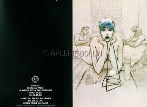 Enki BILAL • Carte double 18x24 cm "BLEU SANG CALQUE"