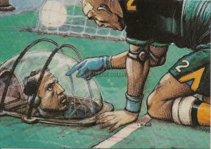 BILAL . Carte postale " HORS JEU "