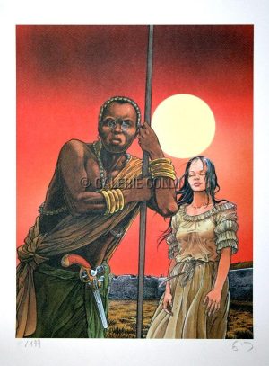 BOURGEON . " LE COMPTOIR DE JUDA " Affiche édition d'Art Numéroté et signé 199 ex.