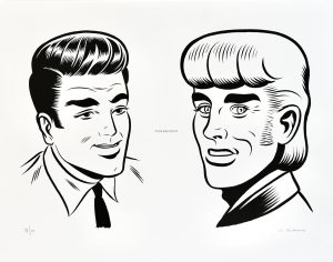 Charles Burns • Sérigraphie "Face à face II/V" numérotée , signée limitée