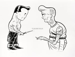 Charles Burns • Sérigraphie "Face à face" numérotée , signée limitée