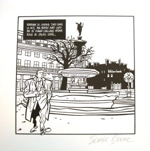 SERGE CLERC . Sérigraphie Noir et blanc. "Palais Royal"