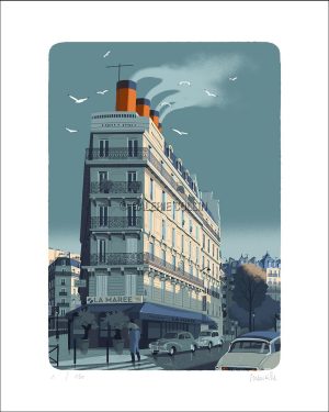 David Merveille • "La Marée" Estampe pigmentaire numérotée signée 150 ex