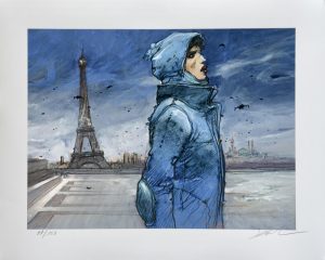 Enki Bilal • Estampe pigmentaire "La tour penchée" numérotée, signée limitée à 150ex