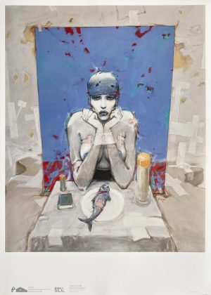 Enki Bilal "Bleu Sang I" Affiche édition d'art . 70 x 50 cm