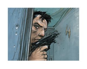 Enki Bilal • Estampe pigmentaire "REVOLVER" numérotée signée limitée à 100ex.
