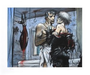 Enki Bilal • Estampe pigmentaire "ROUGE SANG" numérotée signée limitée à 120ex.