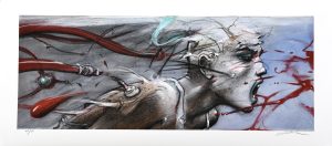Enki Bilal • Estampe pigmentaire "Sacha" Limitée, numérotée et signée par l'auteur à 30 ex.