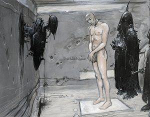 Enki Bilal • «Homme nu» Estampe pigmentaire • Pièce unique signée