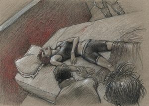Enki Bilal • «Julia couchée» Estampe pigmentaire • Pièce unique signée