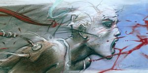 Enki Bilal • Affiche édition d'art "Sacha" numérotée et signée à 150 exemplaires: