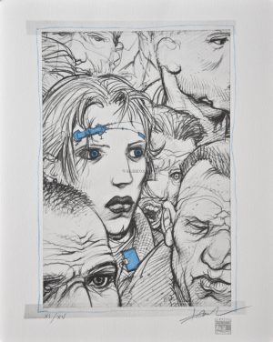 Enki BILAL • " La mèche bleue" 2 couleurs phototypie. Numérotée signée: 195€