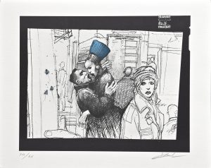 Enki BILAL • " Le baiser d'adieu" 2 couleurs phototypie. Numérotée signée: 195€