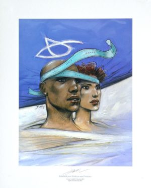 Enki Bilal.Affiche édition d'art " Douleurs sans frontières 2016" signée