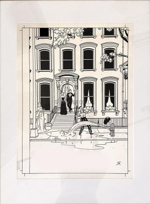 Floc’h  « New-Yorker cover » Dessin original à l’encre