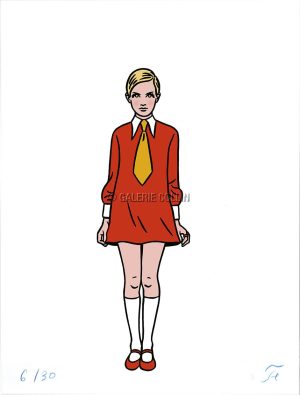 Floc'h • "Supermodel Twiggy" Estampe pigmentaire Numérotée signée limitée 30 ex