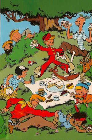 FRANQUIN . CARTE POSTALE - N° 1 " TRÉSOR DU JOURNAL SPIROU" 1985