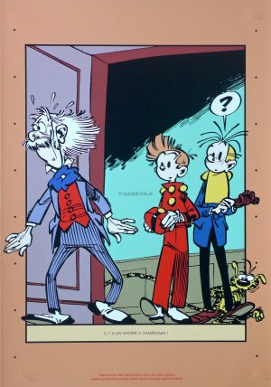 FRANQUIN . Sérigraphie "Il y a un mystère a Champignac" 35x50 cm