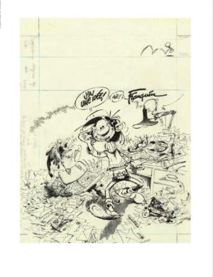 Franquin • Affiche édition d'art “J’ai une idée” Étude de couverture - Gaston Lagaffe