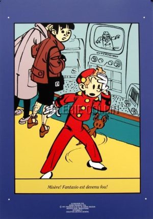 FRANQUIN . Sérigraphie  Spirou "Misère ! Fantasio est devenu fou !"