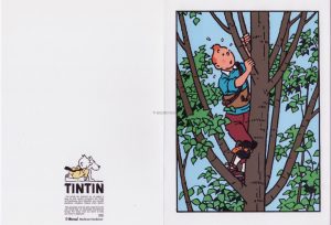 HERGÉ • Carte Double "Tintin arbre"