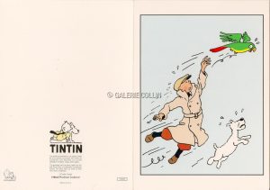 HERGÉ . Double cardTintin and the parrot".