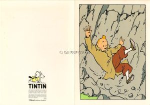 HERGÉ . Double cardTintin stumbling".