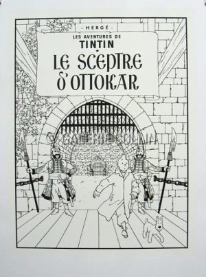 HERGÉ . Tintin Sérigraphie N/blc "Le Sceptre d'Ottokar"