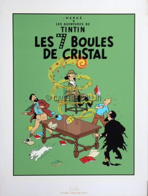 HERGÉ.TINTIN . SÉRIGRAPHIE - " LES 7 BOULES DE CRISTAL "