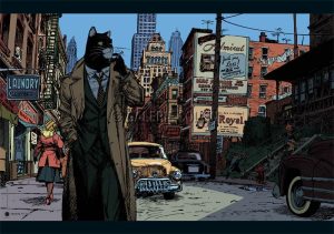 GUARNIDO . Affiche édition d 'art - BLACKSAD "New York, dans la Rue"