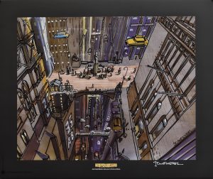Jean-Claude MEZIERES . "Le cinquième élément : New York" Affiche Édition d'Art  signée
