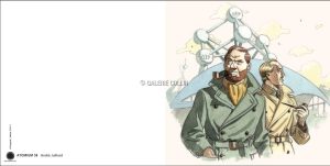 Juillard . Carte postale double "Blake & Mortimer Atomium 58"