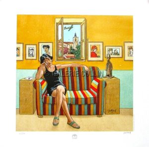 JUILLARD. AFFICHE N° ET SIGNÉE " LÉNA CANAPÉ" N° et Signée