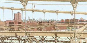 JUILLARD. Affiche Édition d 'Art  " BROOKLYN-BRIDGE "