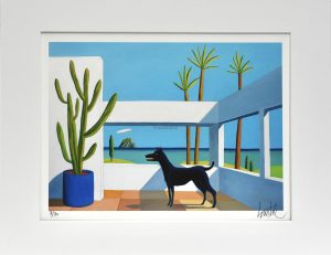 Loustal • Estampe pigmentaire "chien noir" - Signée, limitée et numérotée
