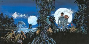 MEZIERES. Valérian et Laureline . Affiche édition d'art "Les habitants du ciel"n° et signée à  199ex