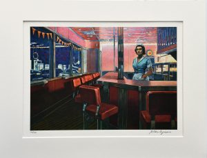 Miles HYMAN • Estampe pigmentaire "Melrose dinner" - Signée, limitée et numérotée