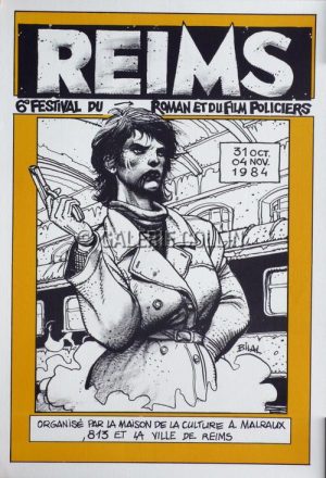 Enki BILAL •  Affiche du "FESTIVAL DU ROMAN ET FILM POLAR"